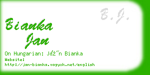 bianka jan business card